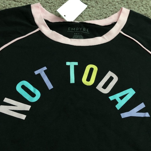 Emprye Not Today Raglan Tee Womens S - Picture 2 of 8